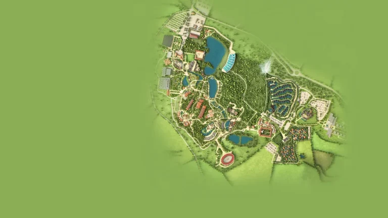 Plan illustré officiel du parc assemblé depuis la carte interactive